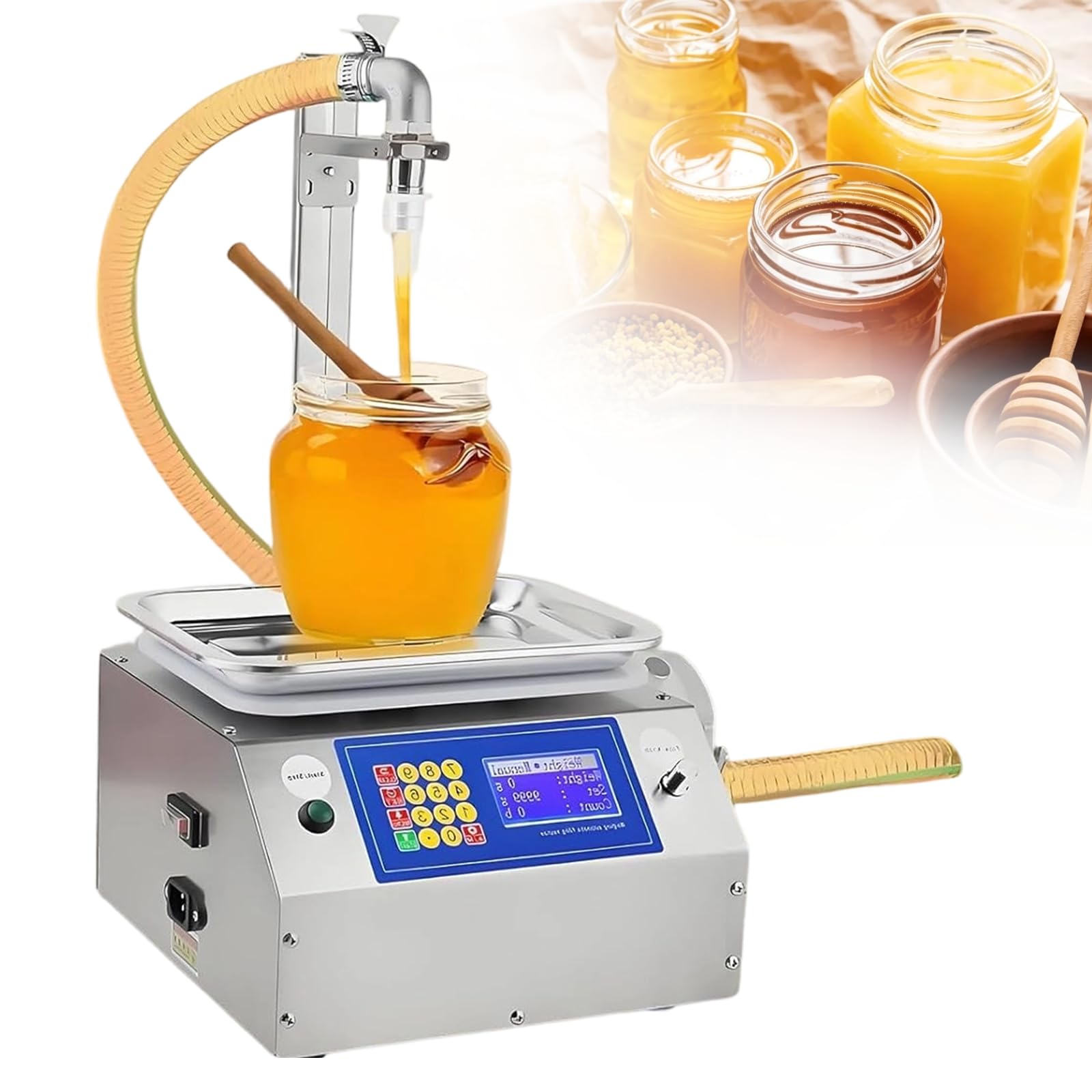 AbfüLlmaschine FüR Honig, 200w Quantitative FlüSsigkeitsabfüLlmaschine, Mit Membranpumpe Zum AbfüLlen Von Spirituosen, GeträNken, Sojasauce, Essig 3L