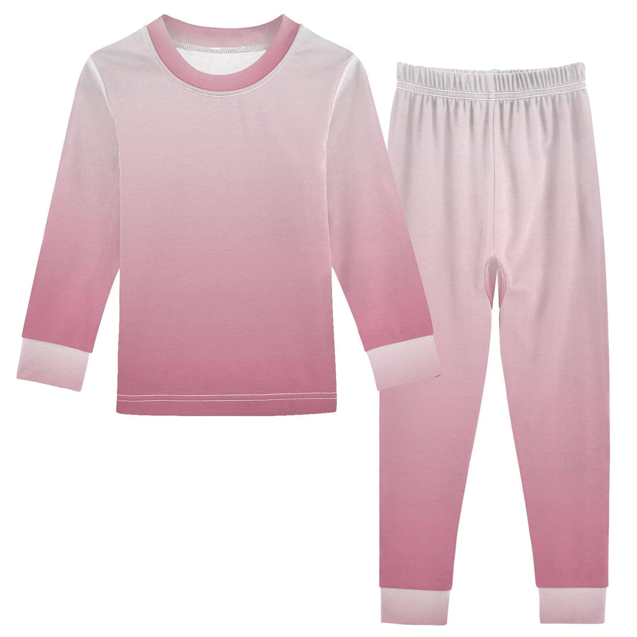 Gradient Bean Paste Long Sleeve Pajamas Set Sleepwear Jammies 2pcs Set Pjs Gradient Bean Pae
