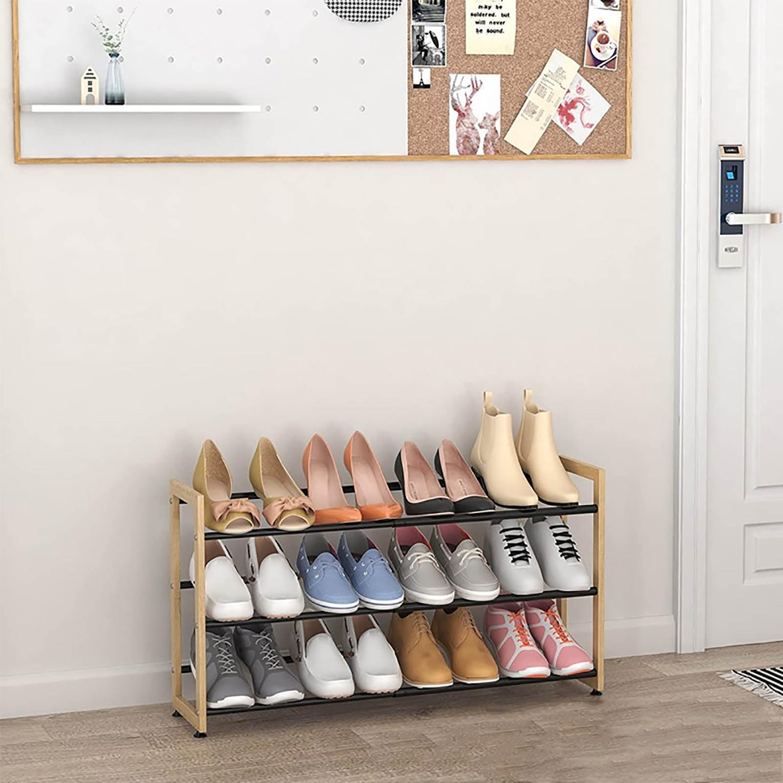 Étagère de rangement extensible en métal pour organiser vos chaussures sur deux niveaux