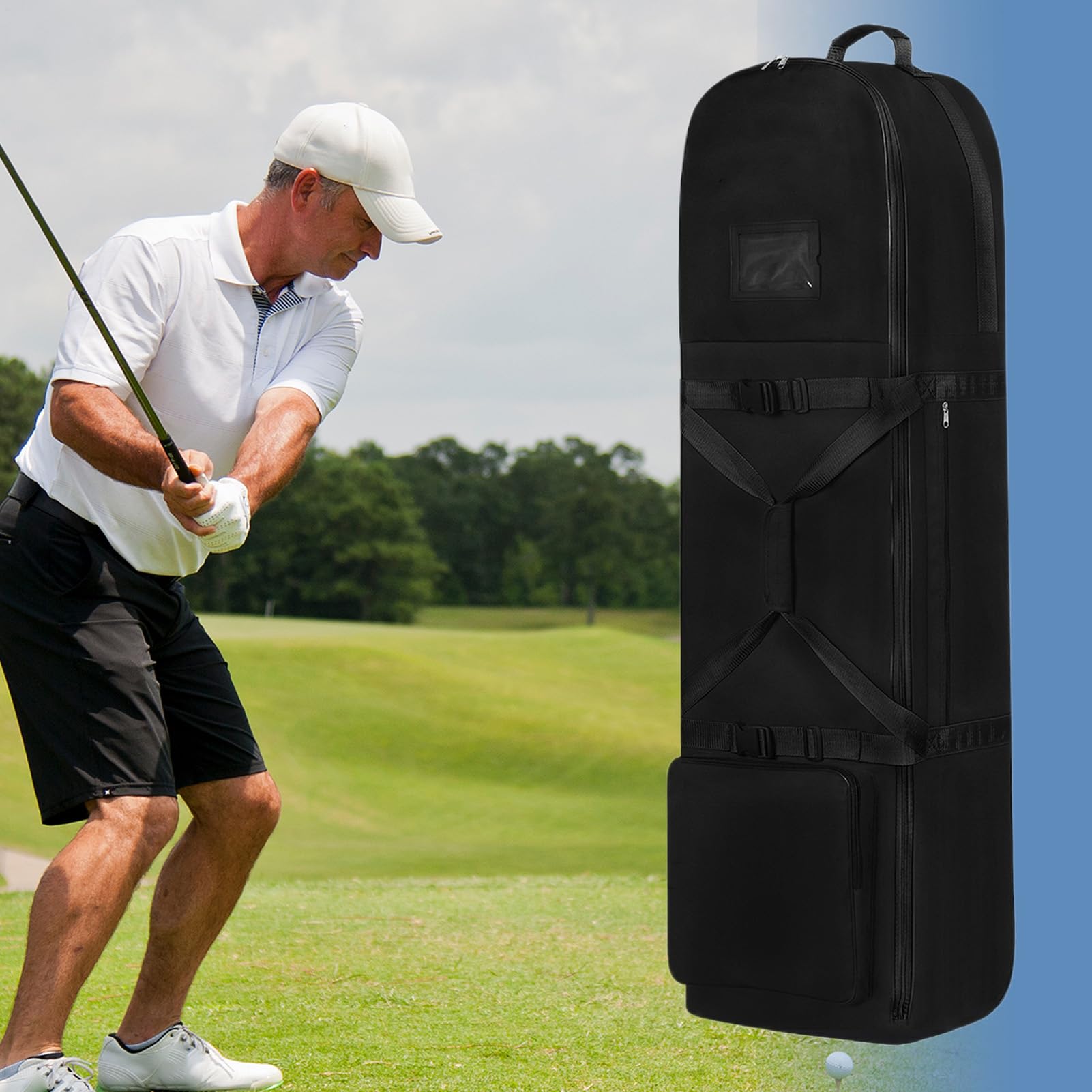 Borsa Da Golf Da Viaggio | Organizzatore Da Viaggio Aereo Con Ruote,Borsa Impermeabile Pieghevole Per Golf Club E Attrezzature Sportive