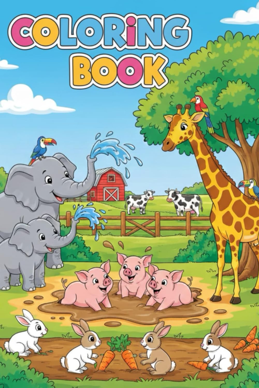 Coloring Book: Simple and Serene Illustrations of Your Favorite Animals