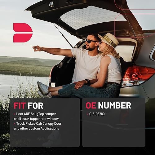 Miniatura 3 de BDFHYK C1608789 - Amortiguadores de gas de 17 pulgadas, 80 libras356N, soporte de elevación para are Leer Camper Shell Topper ventana trasera,