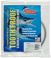 Vista 42 de AFW Alambre Líder Duro de Una Hebra de Acero Inoxidable a Prueba de Dientes - Brillante y Camuflaje para Tiburón, Barracuda, Caballa Real, Wahoo