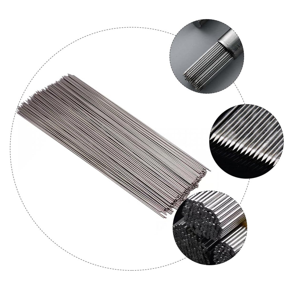 Brochetas para Asar 100 Piezas de Acero Inoxidable 304 Plateado | Resistencia a Altas Temperaturas y Corrosión, Transferencia Térmica Rápida, para Kebabs y Comida en Casa o Picnic
