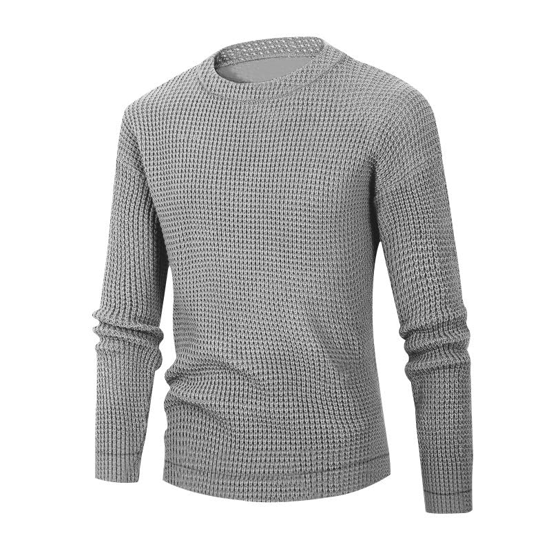 KELYWELL Men's Waffle Knit Pullover Sweaters Crewneck Long Sleeve Knitwear Sweaters Fall Winter Trendy Pullover4