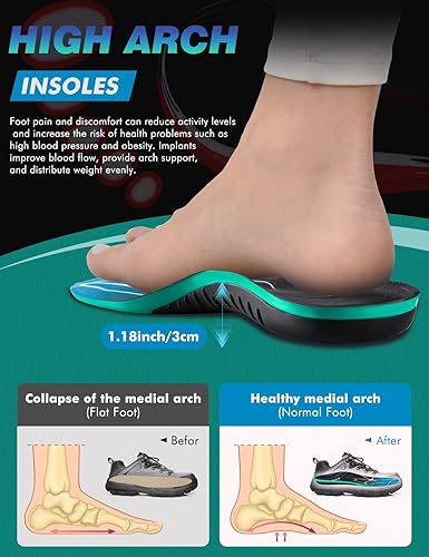 Miniatura 8 de Plantillas de soporte de arco para hombres y mujeres, insertos de soporte de arco para hombres, Negro -