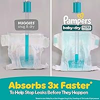 Vista 4 de Pampers Pañales - Baby Dry - Tamaño 4, 92 unidades, pañal desechable absorbente para bebés (el embalaje puede variar)