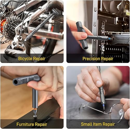 Miniatura 7 de Juego de destornilladores magnéticos 42 en 1, mini destornilladores de trinquete multibroca, herramientas manuales, kit de reparación de llave