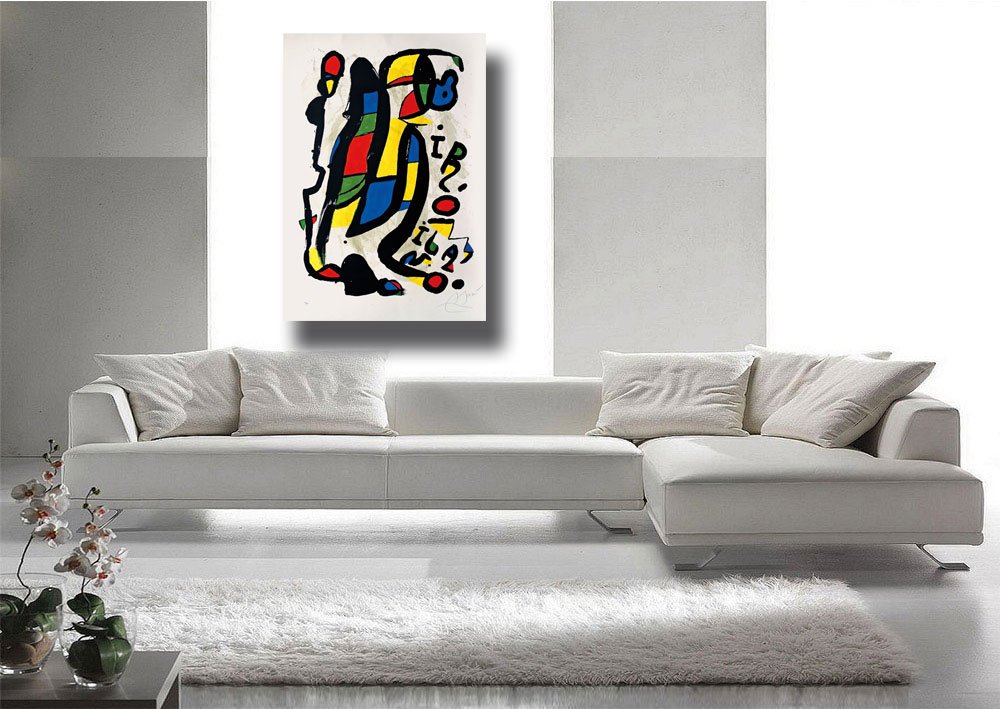 Quadro moderno MIRO Joan Mirò rosso giallo verde RIPRODUZIONE STAMPA SU TELA Quadri Moderni Moderno Astratto Arte Cucina Soggiorno Camera da letto printerland.it (70x100 cm)