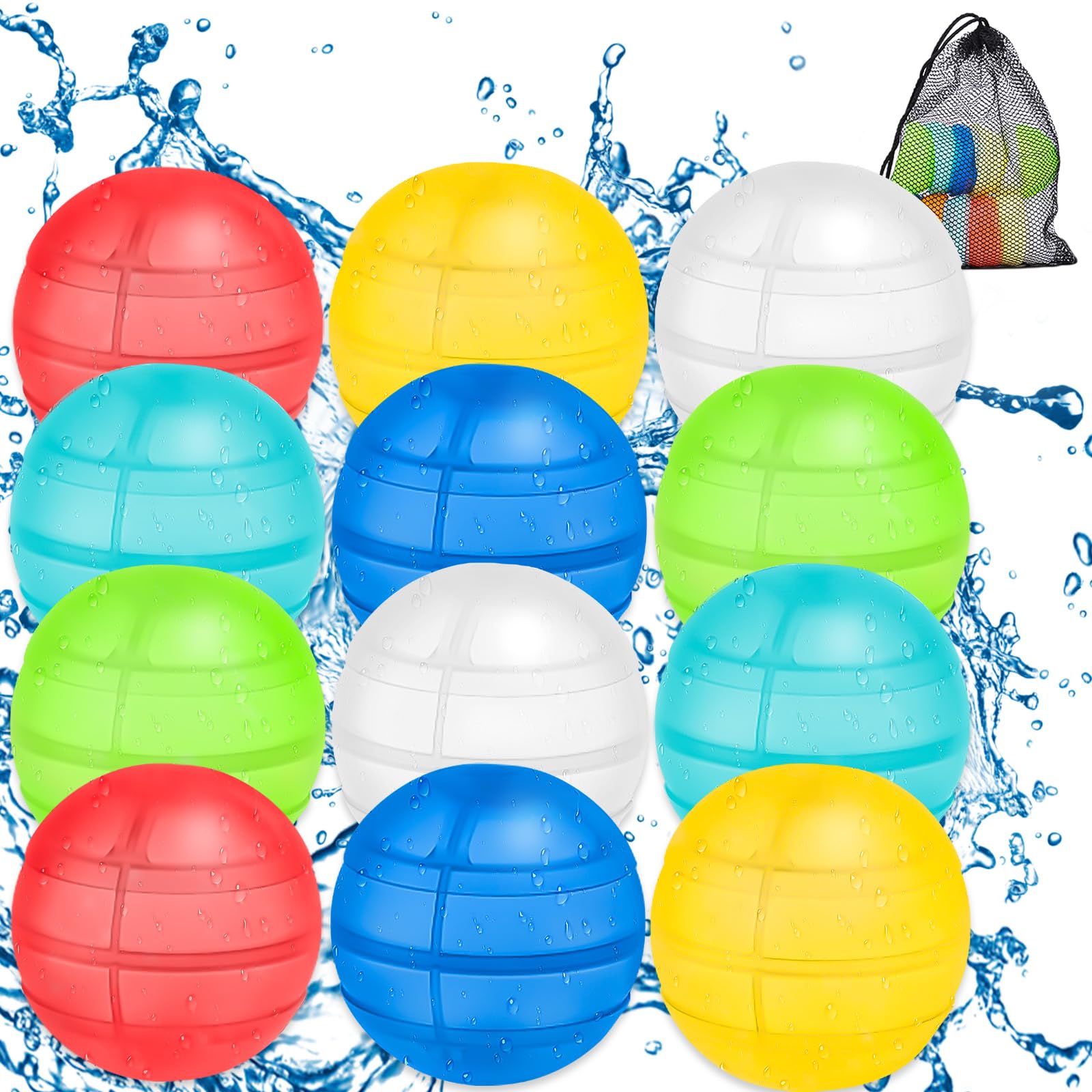 Wasserball, Wiederverwendbare Wasserballons,Einfach zu Lagern Silikon Pool Spielzeug