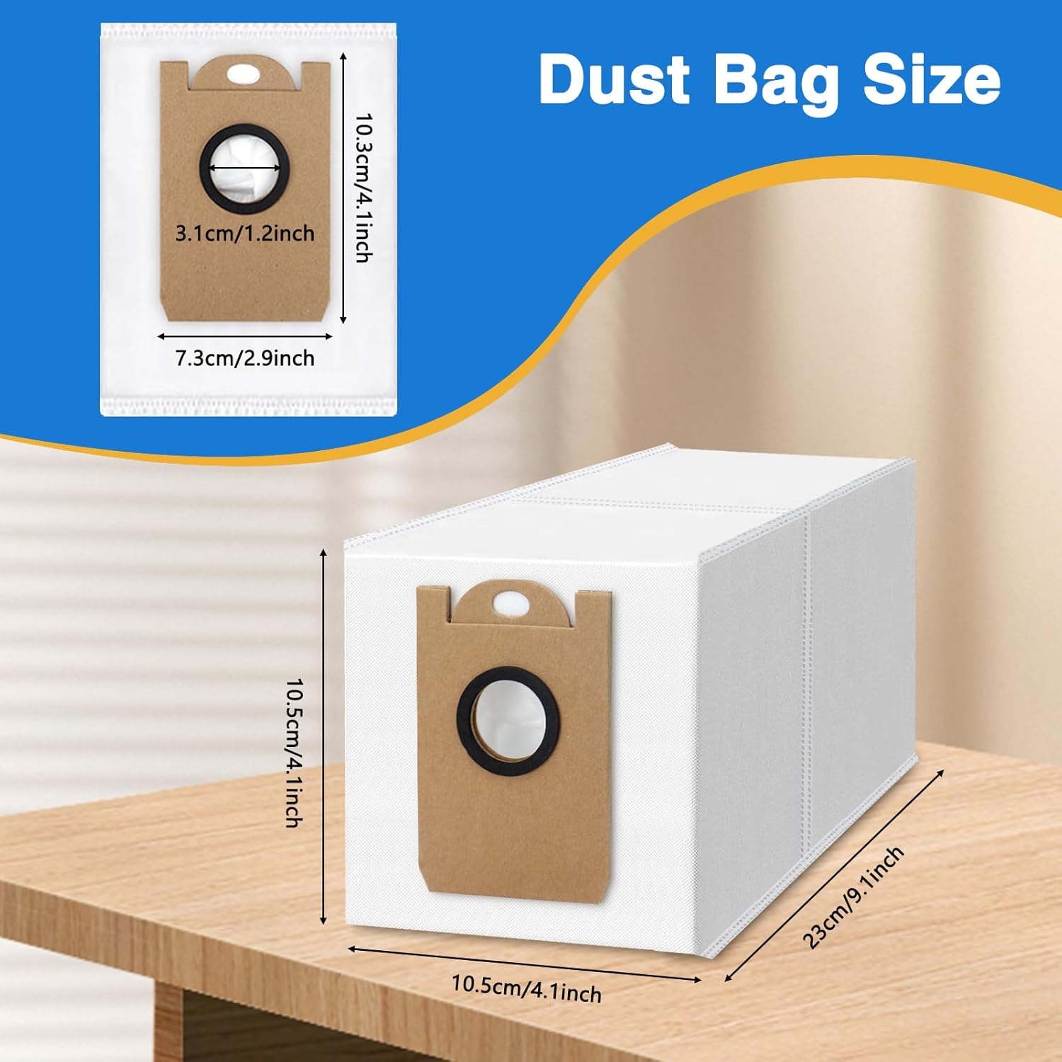 12 Pack Dust Bags Replacement for Tikom L8000 Plus/Medion X20 SW+ MD 11415 Robot Vacuum Cleaner, Disposable Large Capacity Vacuum Bags Accessories