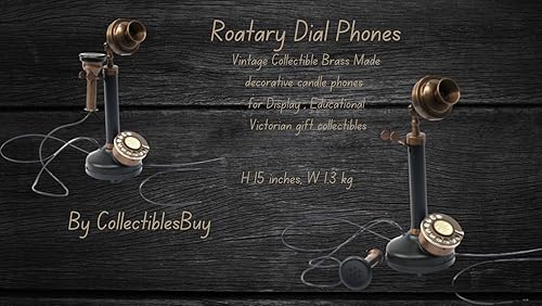 Miniatura 7 de Esfera giratoria Decoración para el hogar Teléfono Acabado antiguo Escritorio Decoración de mesa Candelabro decorativo Teléfono Negro