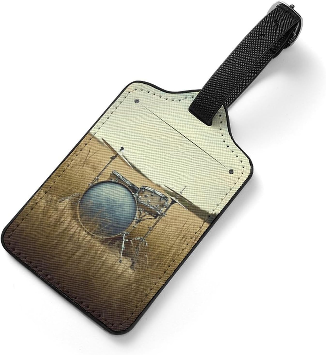 Music Drum in Field PU Leather Luggage Tag