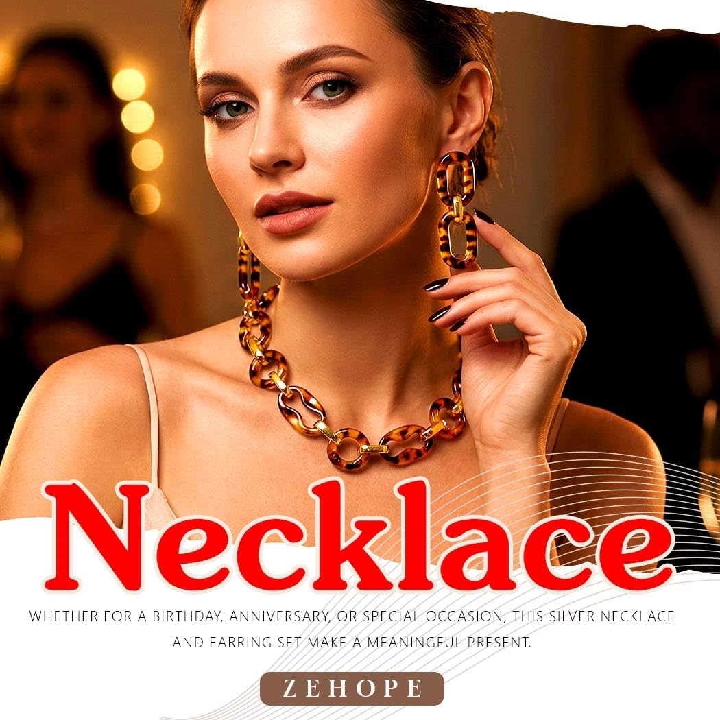 African Leopard Choker Necklace Jewelry Set Gold Chunky Cheetah Necklaces Earring Sets for Women - Image 6