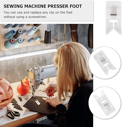 Miniatura 8 de Accesorios de ejercicio - Prensatelas antiadherentes en zigzag, a presión, prensatelas antiadherentes, multifuncionales a presión para máquinas de