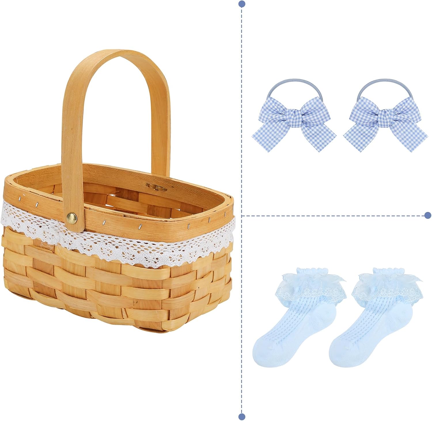 Girls Blue Plaid Costume Halloween Dress up Outfits with Accessories - Image 3