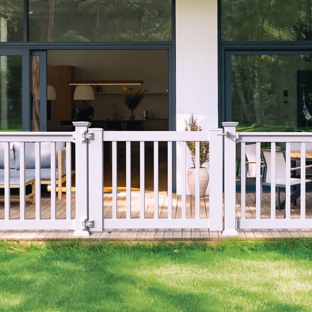 36" Vinyl Gate Kit with Square Balusters, White