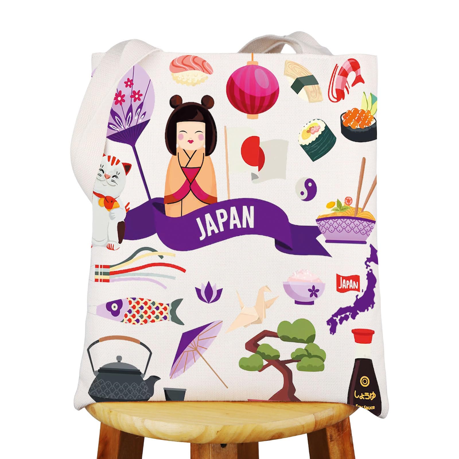 WZMPA Japan Trip Tote - Reusable Grocery Bag & Travel Souvenir Gift