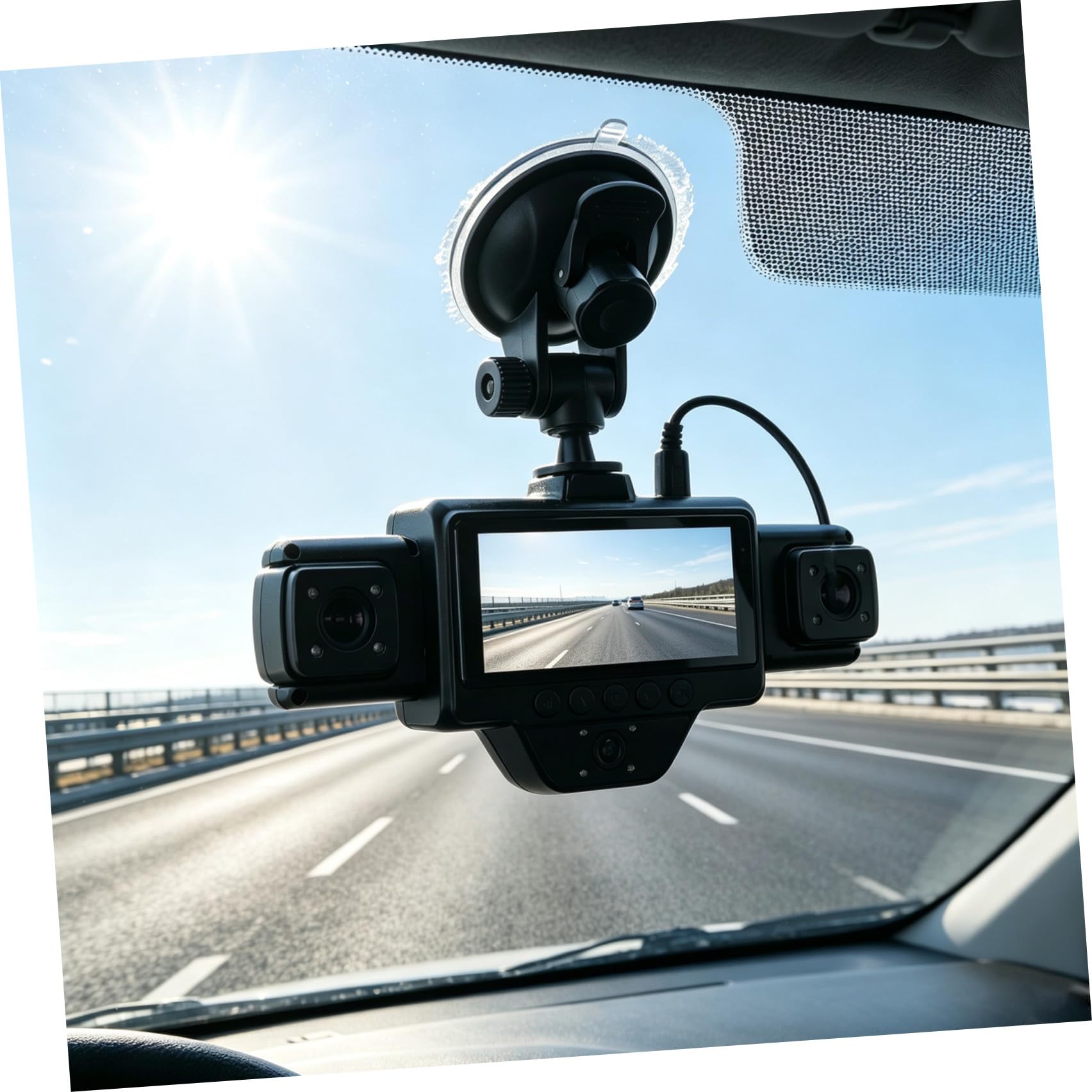 Telecamera per Auto a Cinque Vie con Visione Notturna Infrarossi | Registrazione Continua Automatica, Obiettivo Grandangolare, Struttura Abs Nera, per Viaggi su Strada in Auto