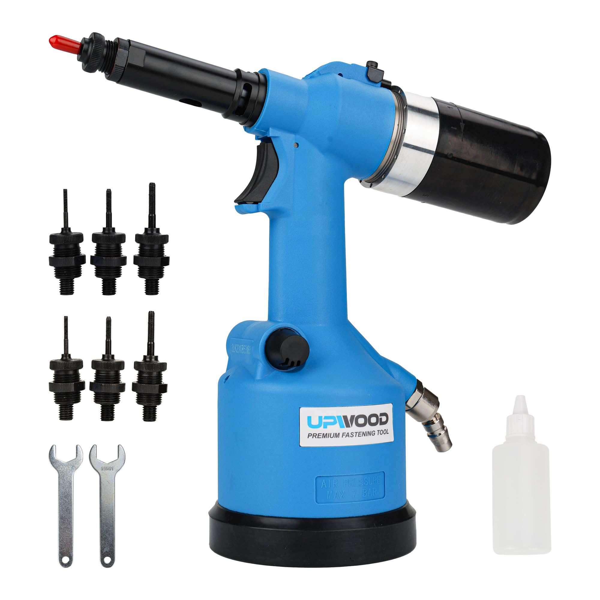 Super Duty Air Hydraulic Rivet Nut Tool M3-M12, Pneumatic Pullsetter Direct Drive 2,000 RPM (METRIC)