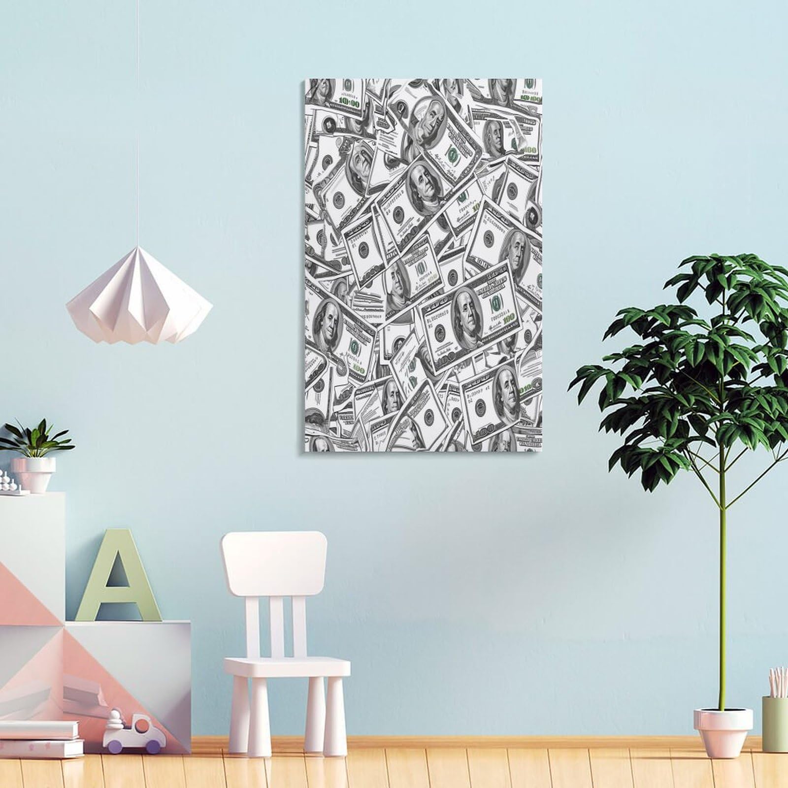 100 Banknotes Dollars Quadro Su Tela Canvas Stampe Da Parete Decorazioni Da Parete Disegno Canvas Stampa Su Tela Pittura Poster Da Parete Di Arte Per Camera Da Letto Soggiorno 16x24inch(40x60cm)