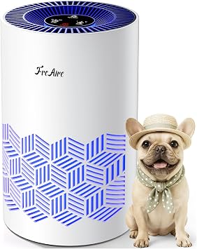 FreAire Air Purifiers, HEPA Air Cleaner 360 Airflow, 20 dB Sleep Mode, 3 Ambient Lights & A, White