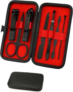 Manicure Set, Nail Clipper Set 7 in 1 Manicure Kit Stainless Steel Nail Clipper Kit Pedicure Kit Portable Nail Grooming Kit Fingernail Toenail Clippers Mothers Day Gifts for Women Men Boyfriend