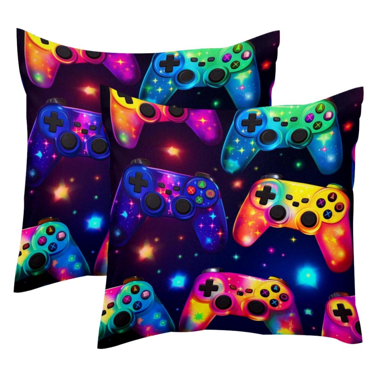 Housse de coussin velours jeu vidéo déco chambre ado