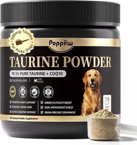 Taurine for Dogs, Pure Taurine Powder for Dogs with CoQ10, 100-Day Servings