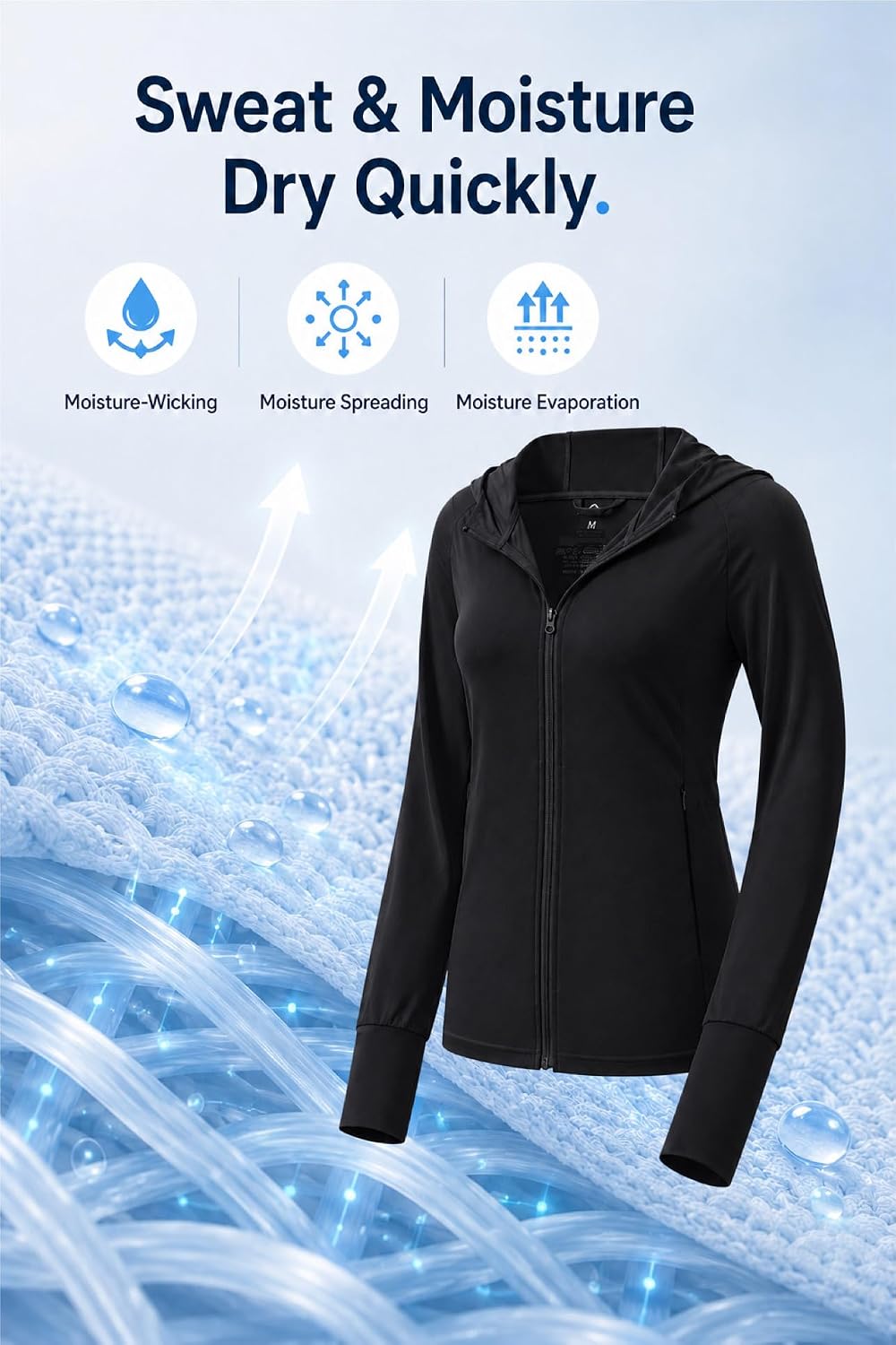 FARVALUE Women’s UPF 50+ Sun Protection Jacket Adjustable Waist & Hood Lightweight Quick Dry UV Pockets Full Zip Outdoor image 4