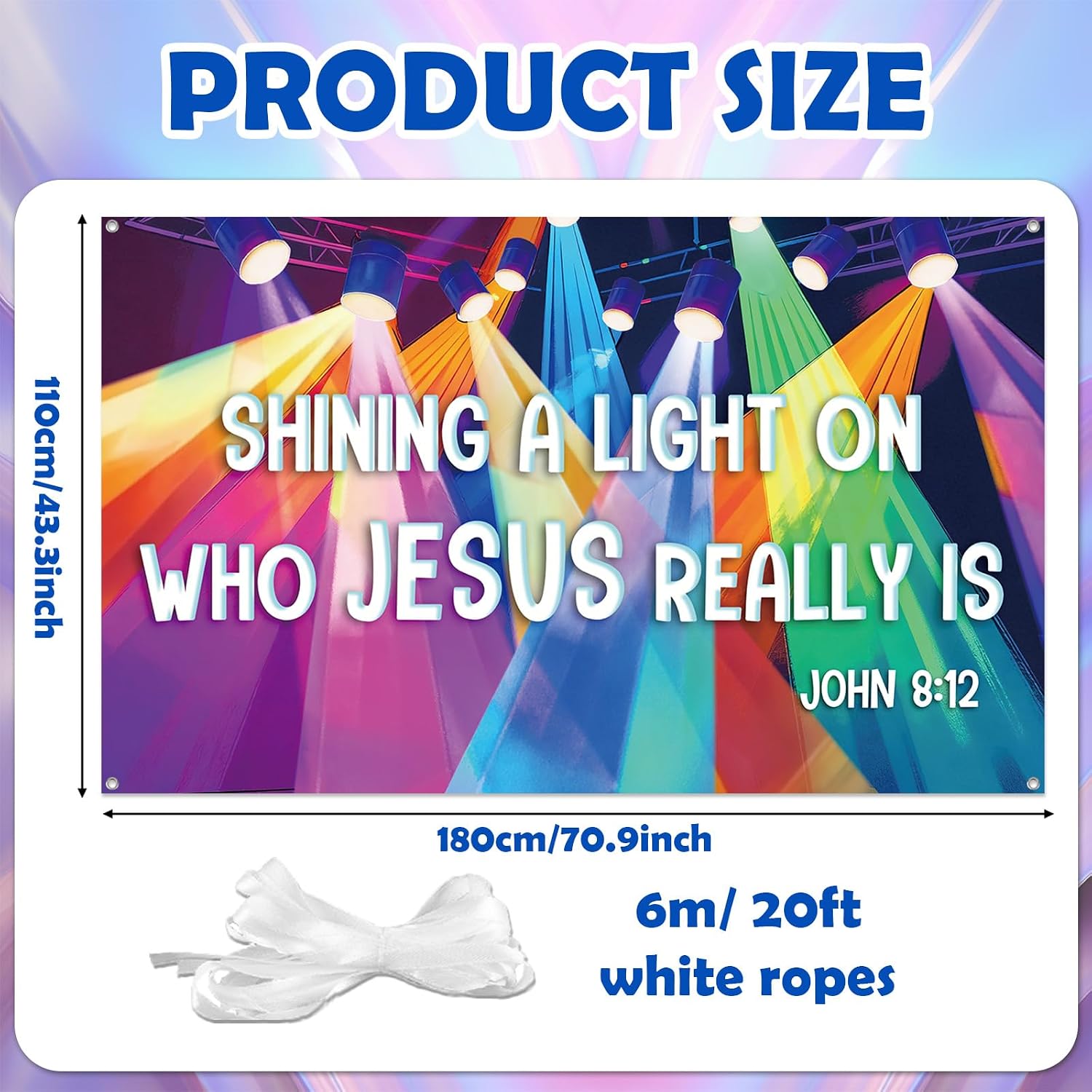 2026 Vacation Bible School Backdrop Light Flashing Station Photography Backdrop Christian Religious Bible Verse Hanging Banner Photo Booth Prop Neon Stage Background for Vacation Bible School Church Classroom Decor