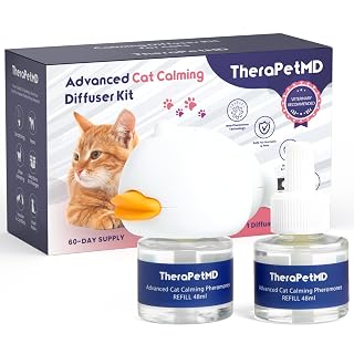 TherapetMD - Cat Calming Diffuser Pheromone Kit - Multi Cat Anxiety Relief Stress Reduction Plugin 700 sq ft Coverage Vet Recommended. - Amazon product rated Grade B