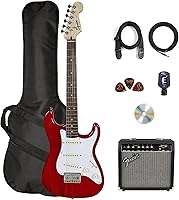 Vista 12 de Paquete Fender Squier Affinity Stratocaster Edición Limitada con amplificador Frontman 10G, estuche, cable de instrumento, correa, púas y DVD
