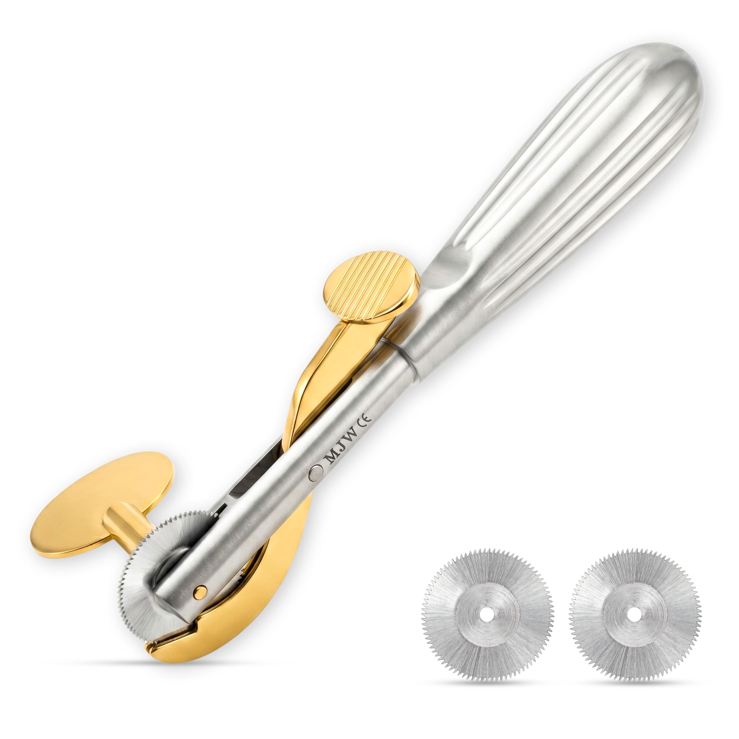 MJW Finger Ring Cutter with 2 Replacement Edges - Stainless Steel Gold Snap-Ring Plier Emergency Jewelry Cutting Tool Ideal First Aid Instrument, EMT Ring Remover Tool with Finger Protection