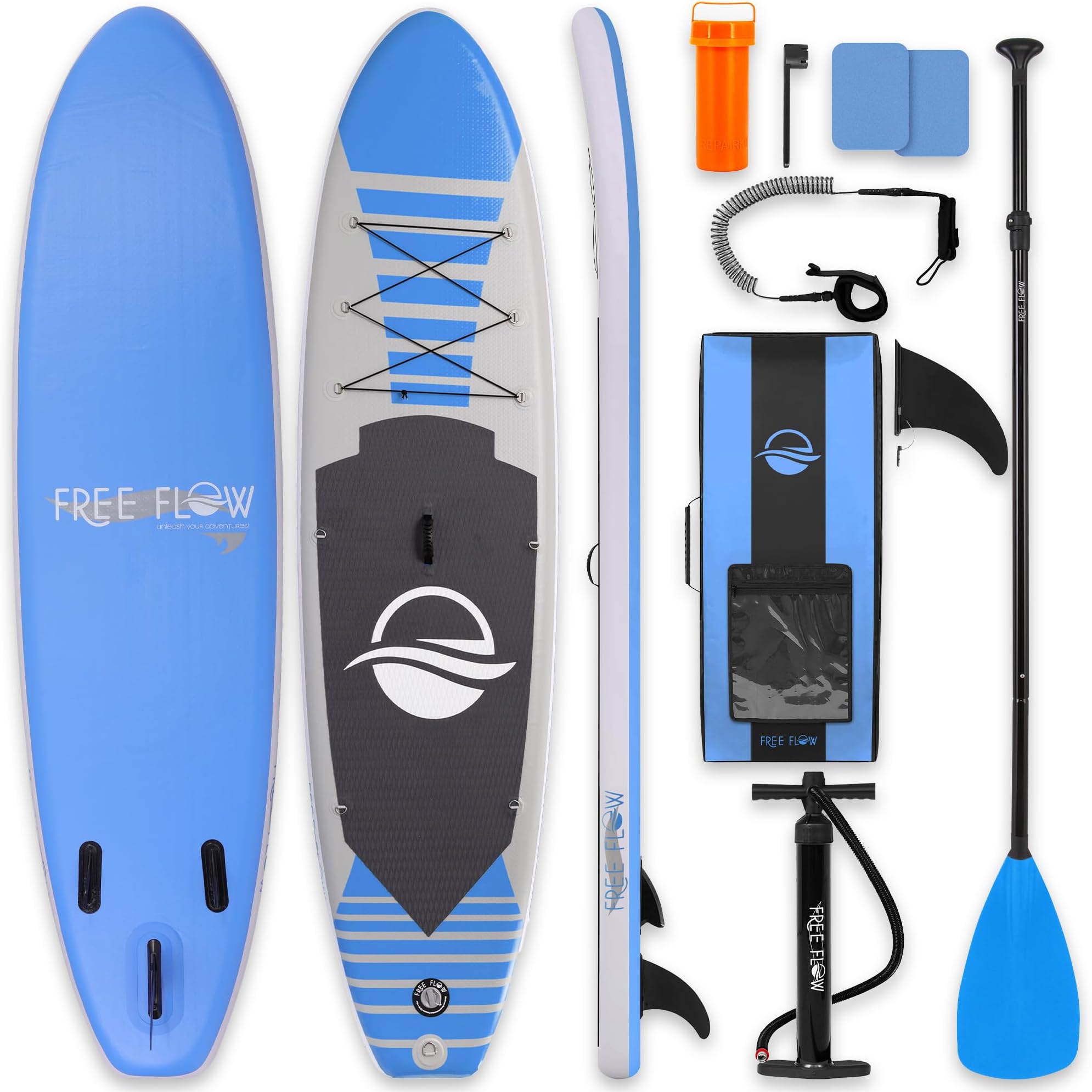 Stand Up Inflatable Paddle Board with Premium SUP Accessories – Wide Stable Design with Non-Slip EVA Deck Pad for Adults and Youth of All Skill Levels