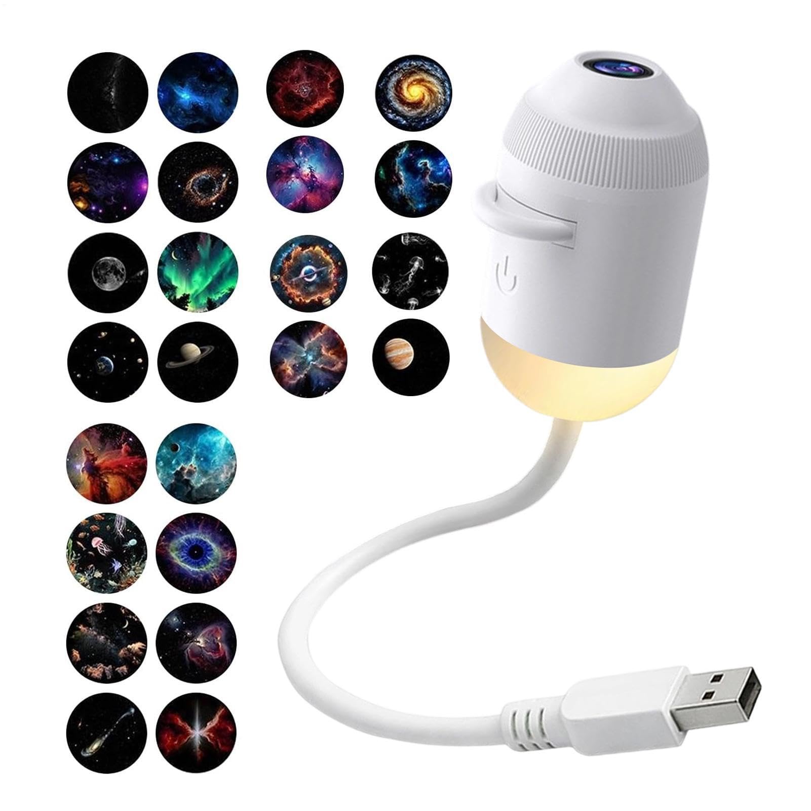 Générique Proiettore , Luce Notturna Da Parete USB Rotante A 360 Gradi | Proiettore rotativo a 360 gradi con 24 diapositive di pellicola per auto, casa, feste, soggiorno, dormitorio, hotel, campo