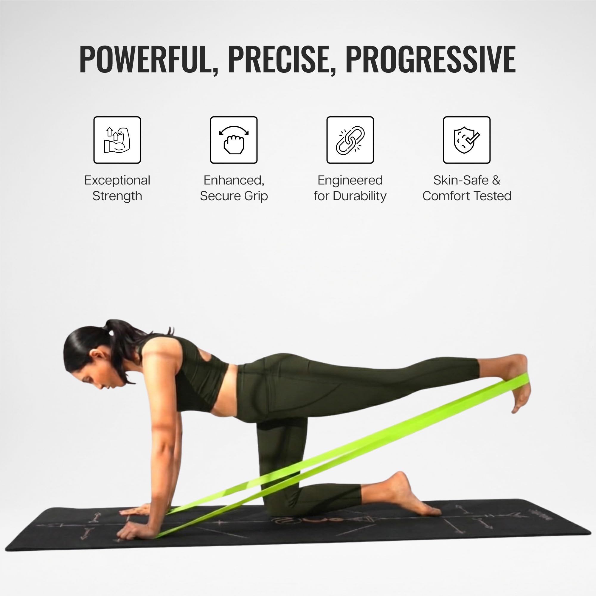 Wiselife Professional Latex Resistance Thera Band (Light Resistance) | 48x4 inch | 100% Natural Latex Resistance Band | For Warm-Up, Stretching, Strength Training, Exercise, Gym Workout & Yoga (Green) 2