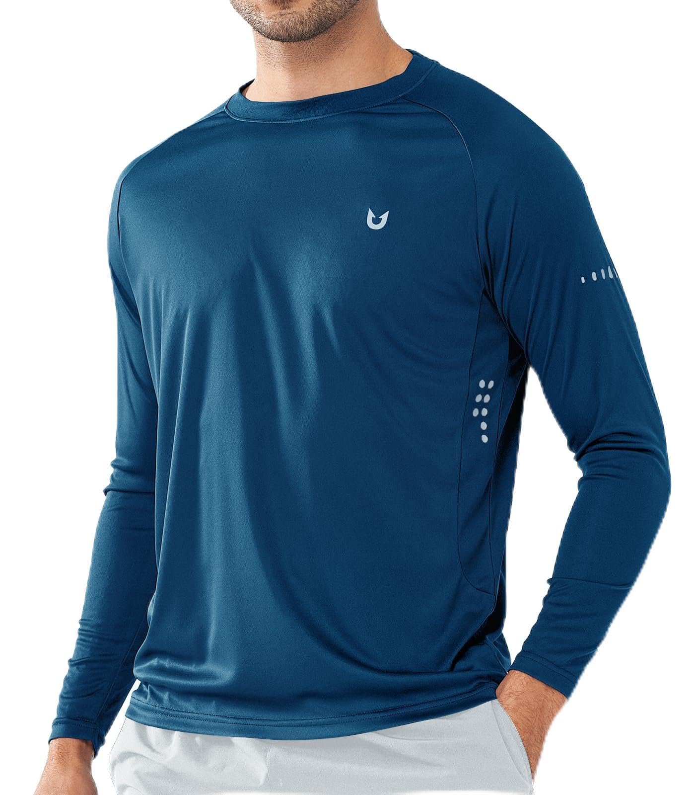 Men's Sun Shirts Long Sleeve UPF 50+ Swim Running Fishing Hiking