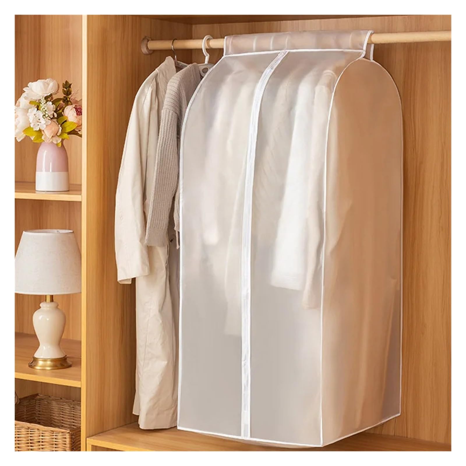 fundas para ropa Clothes Dust Cover Wardrobe Hanging Window Coerr OrganizerWaterproof Dustproof Storage Bag(50x100x120cm)