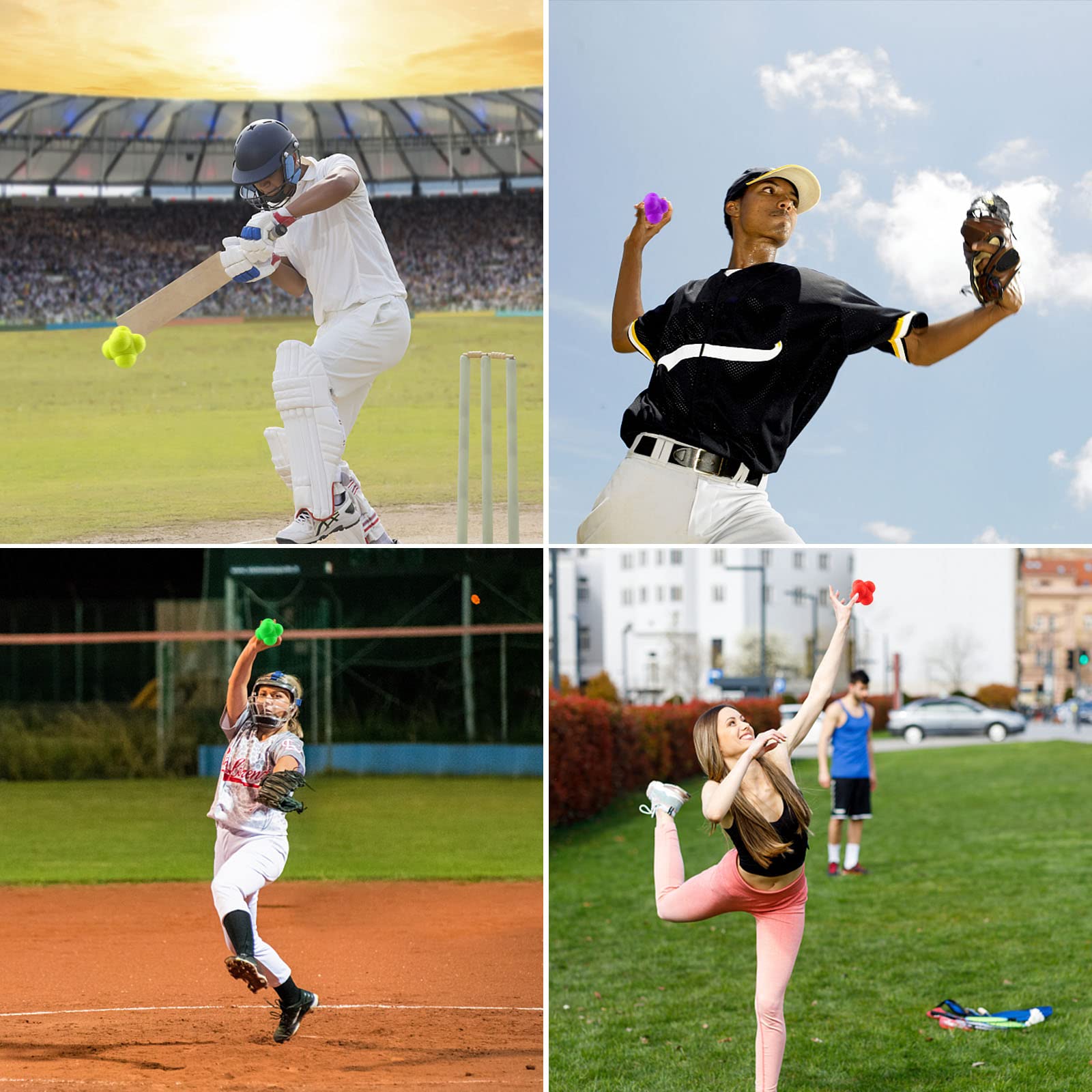 Hand-eye Coordination Trainer Reflex Game Foam Baseballs Multi-Color ...