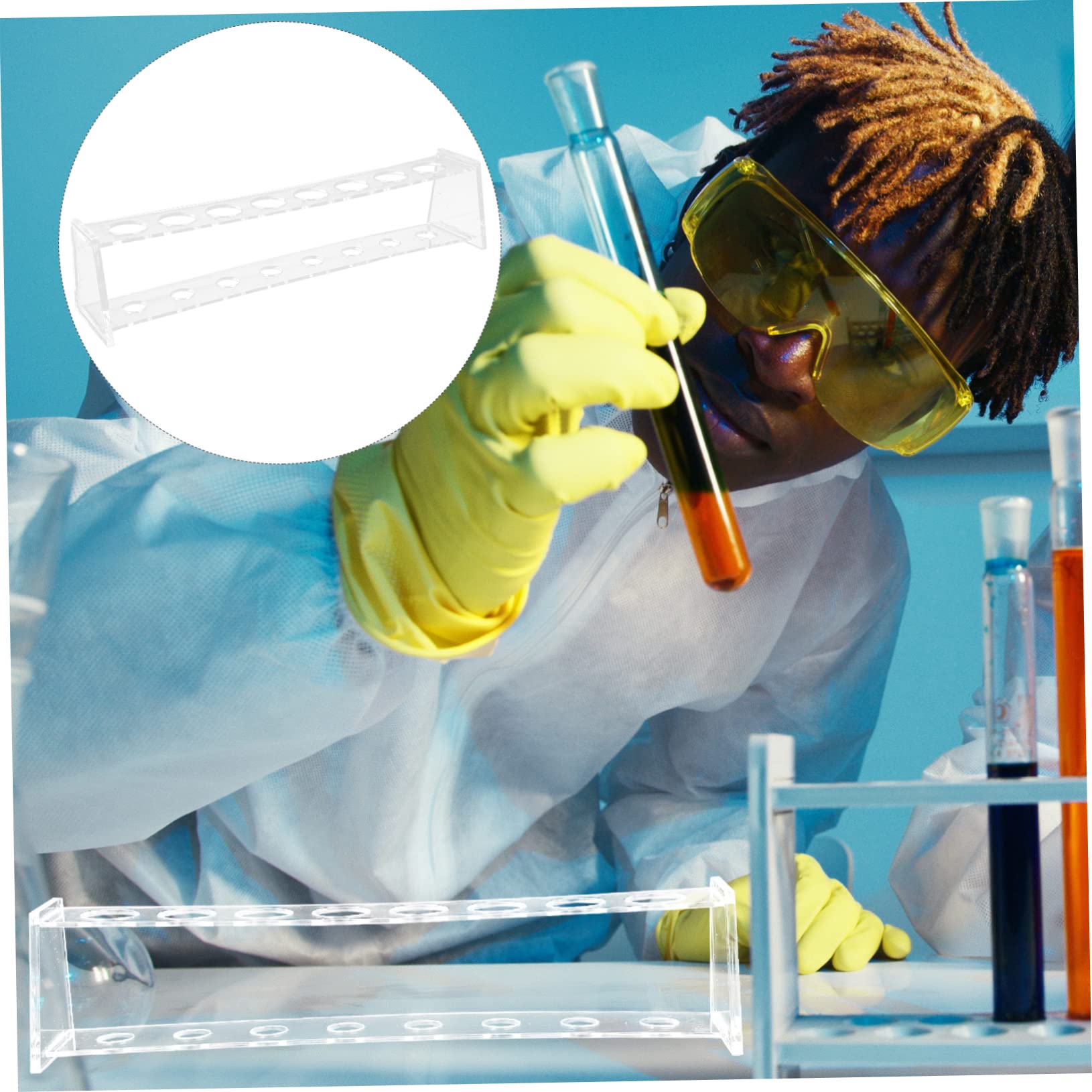 CIYODO Test Tube Display Rack 8 Holes Boys and Supply Acrylic Tube Rack for Lab