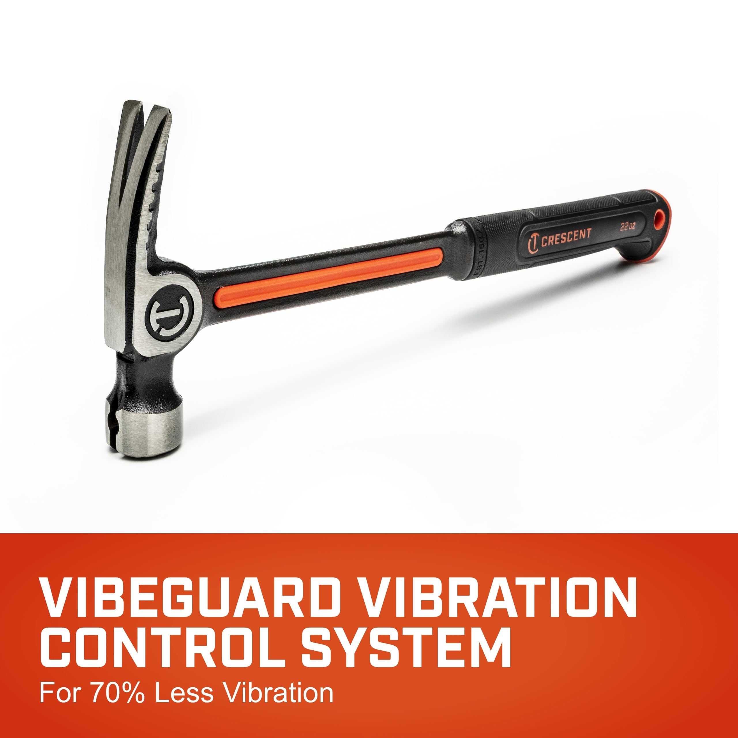 Crescent CHSFRS22-06 - Martillo de acero para enmarcar de cara lisa - Herramienta de mano resistente con tecnología Vibeguard y arrancador magnético de uñas - 22 onzas