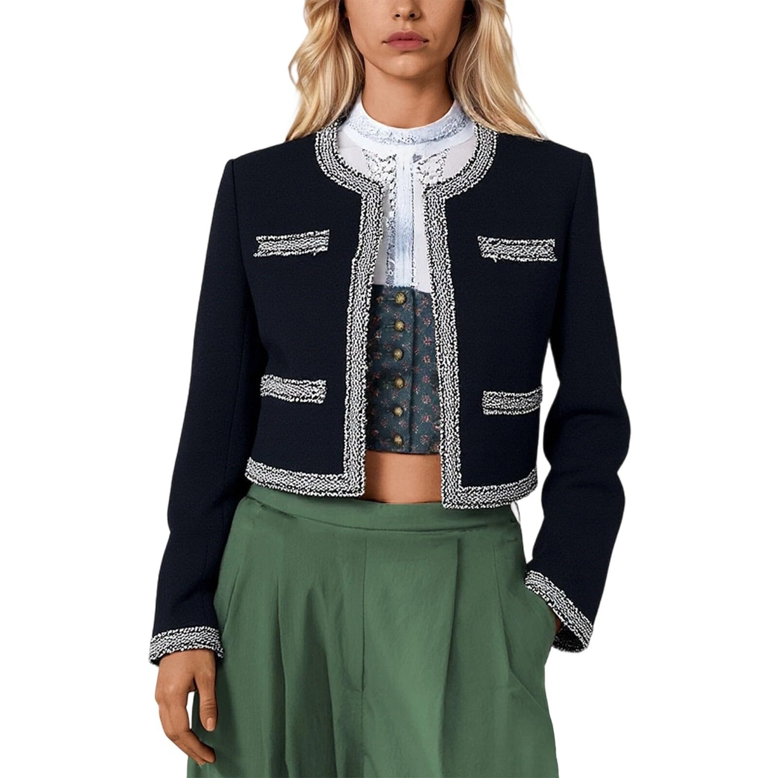 SKFLABOOF Trachtenjacke Damen Festlicher Trachten Jacken Elegante & Taillierte Trachtenjacke Dirndl Jacke Mit Knöpfen Oktoberfest Outfit