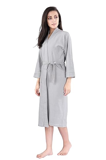 LacyLook Bathrobes Premium Terry Cotton Bathrobes For Womens And Girls (Full Sleeves Grey)