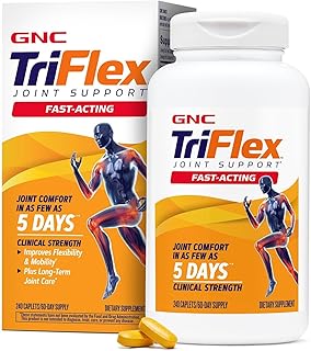 TriFlex Fast-Acting 2.0, Improves Joint Comfort and Stiffness, Clinical Strength Doses of Glucosamine/Chondroitin and Boswellia- Plus Turmeric, 240 Caplets