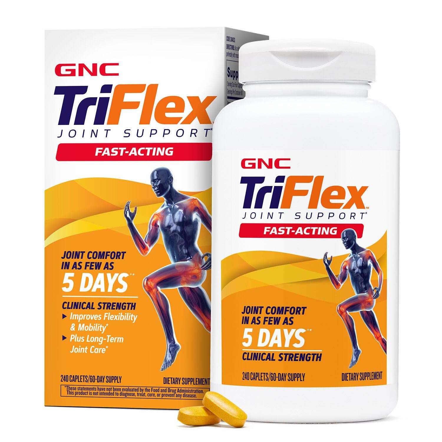GNC TriFlex Fast-Acting 2.0, Improves Joint Comfort and Stiffness, Clinical Strength Doses of Glucosamine/Chondroitin and Boswellia- Plus Turmeric,