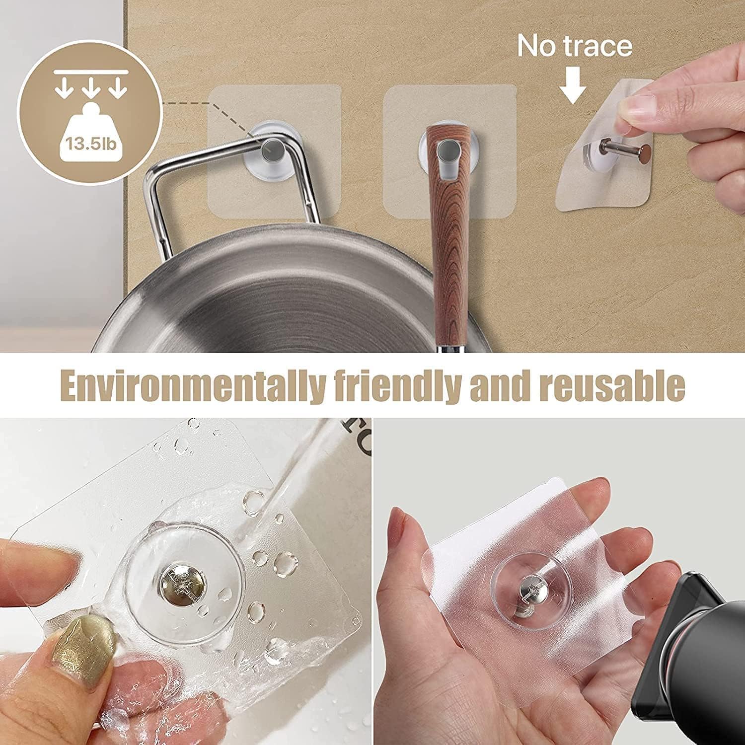 Self Adhesive Wall Hooks - Art Street -4 Self Adhesive Wall Hooks - Art Street -4