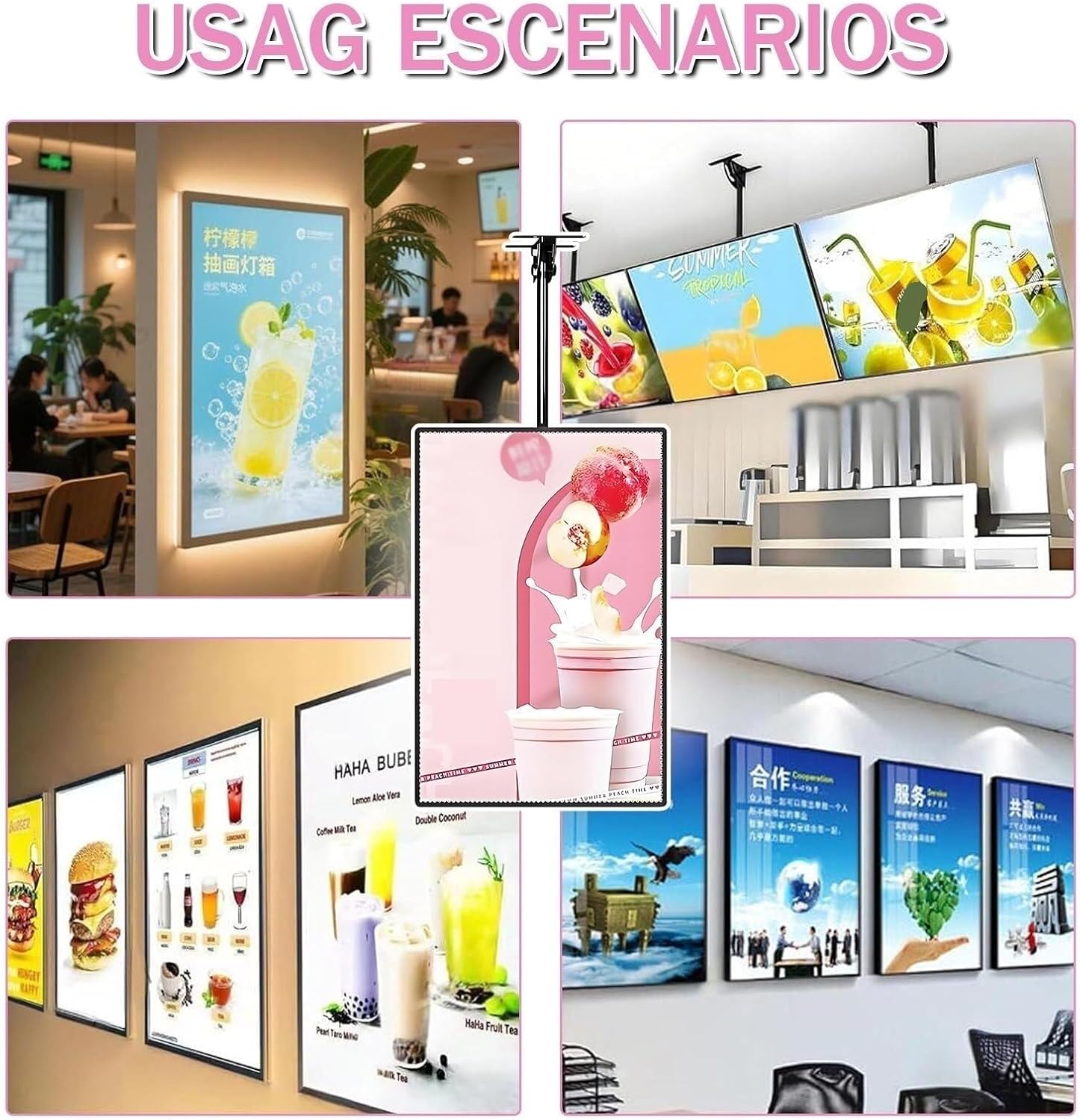 3D Effect LED Light Box with Aluminum Frame – Wall-Mounted Backlit Poster Display for Restaurant Bar & Mall Menu Sign(40*60cm/15.7*23.6in)