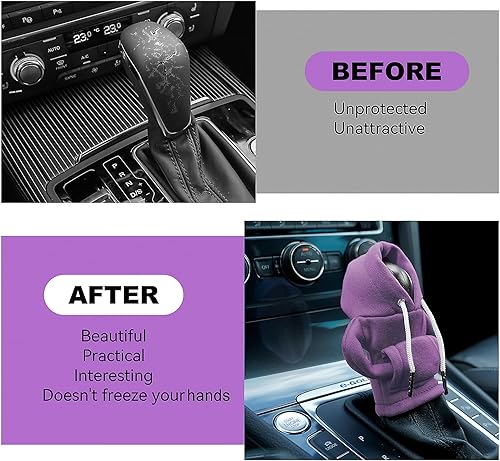 Miniatura 5 de Sudadera con capucha para palanca de cambios, cubierta de cambio de marchas, sudadera universal con perilla de palanca de cambios para automóvil,