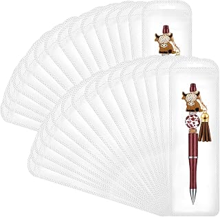 100 Pieces Pen Packaging Bags - Resealable, Holographic, Small, White, Plastic, Professional-Business Poly Packaging Bags for Jewelry, Lip Gloss, Cosmetic, Candy, Keychain Storage